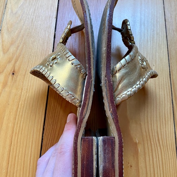 Jack Rogers Gold Metallic Navajo Sandals Size 7M - Picture 3 of 6